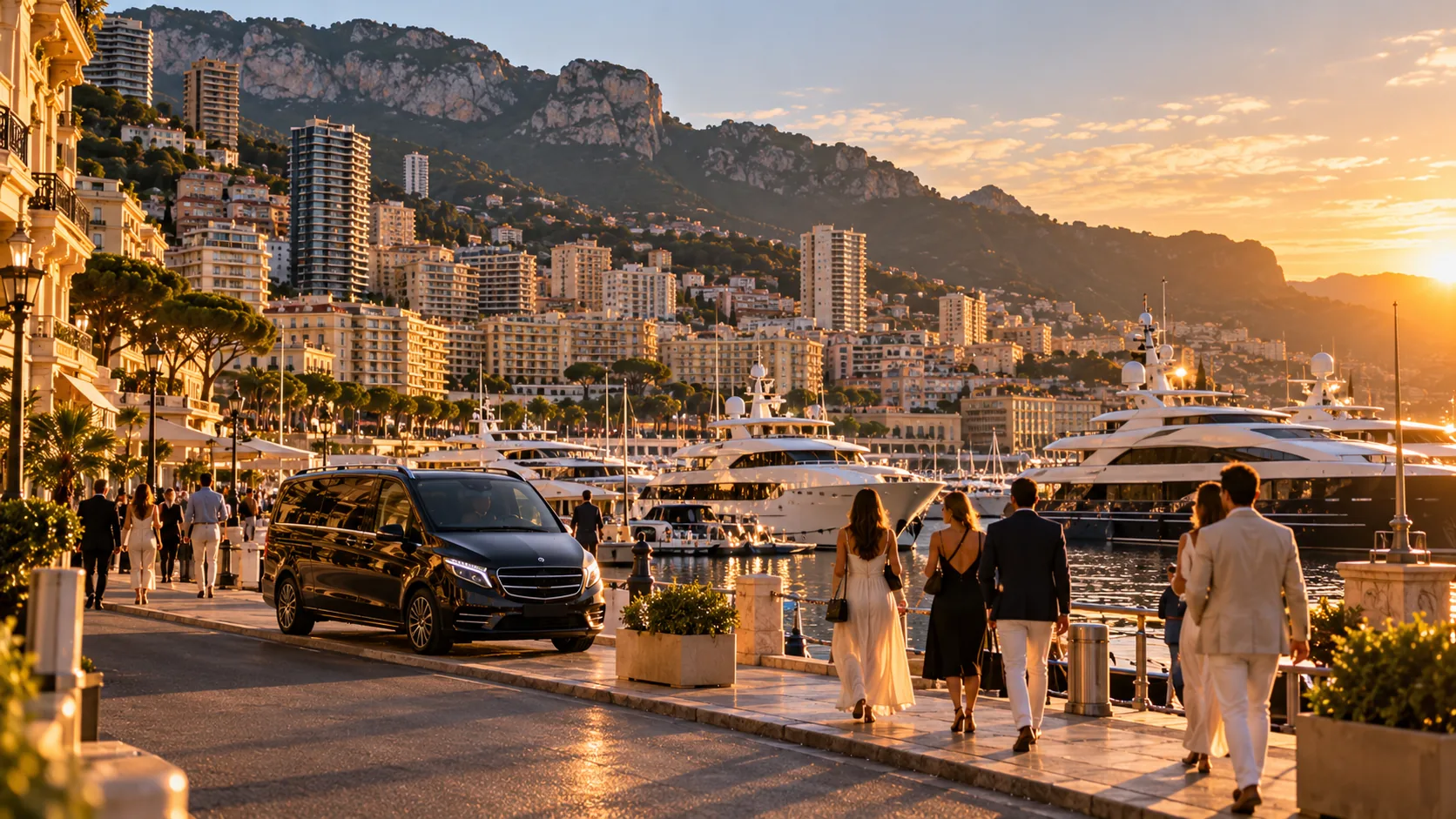 Port de Monaco au coucher du soleil